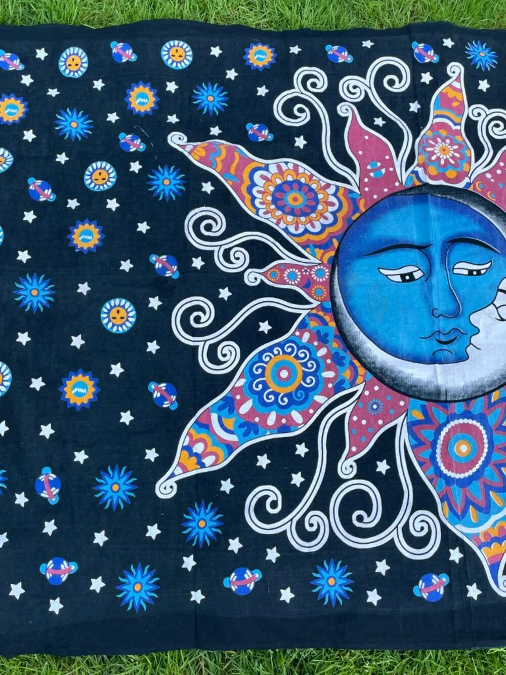 Moon & Stars Tapestry Gypsy Rose Lg Wall Art Sheet Psychedelic Hippie Boho 76x52